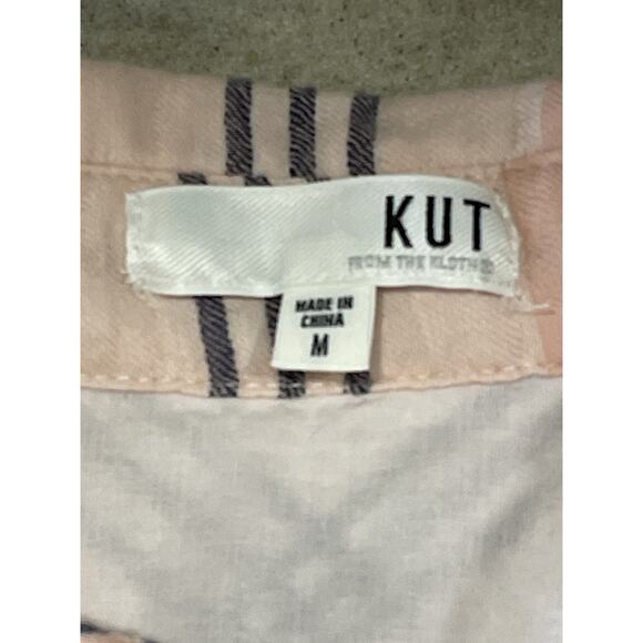 Kut from the Kloth Plaid Snap Button Up Shirt Size Medium Long Sleeve Preppy - Picture 14 of 16